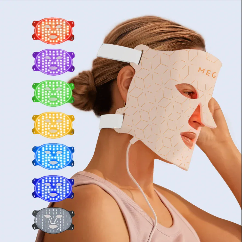 Máscara facial con terapia de luz LED