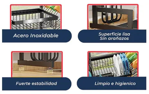 Rack Escurridor de Platos y Vasos de 85 cm