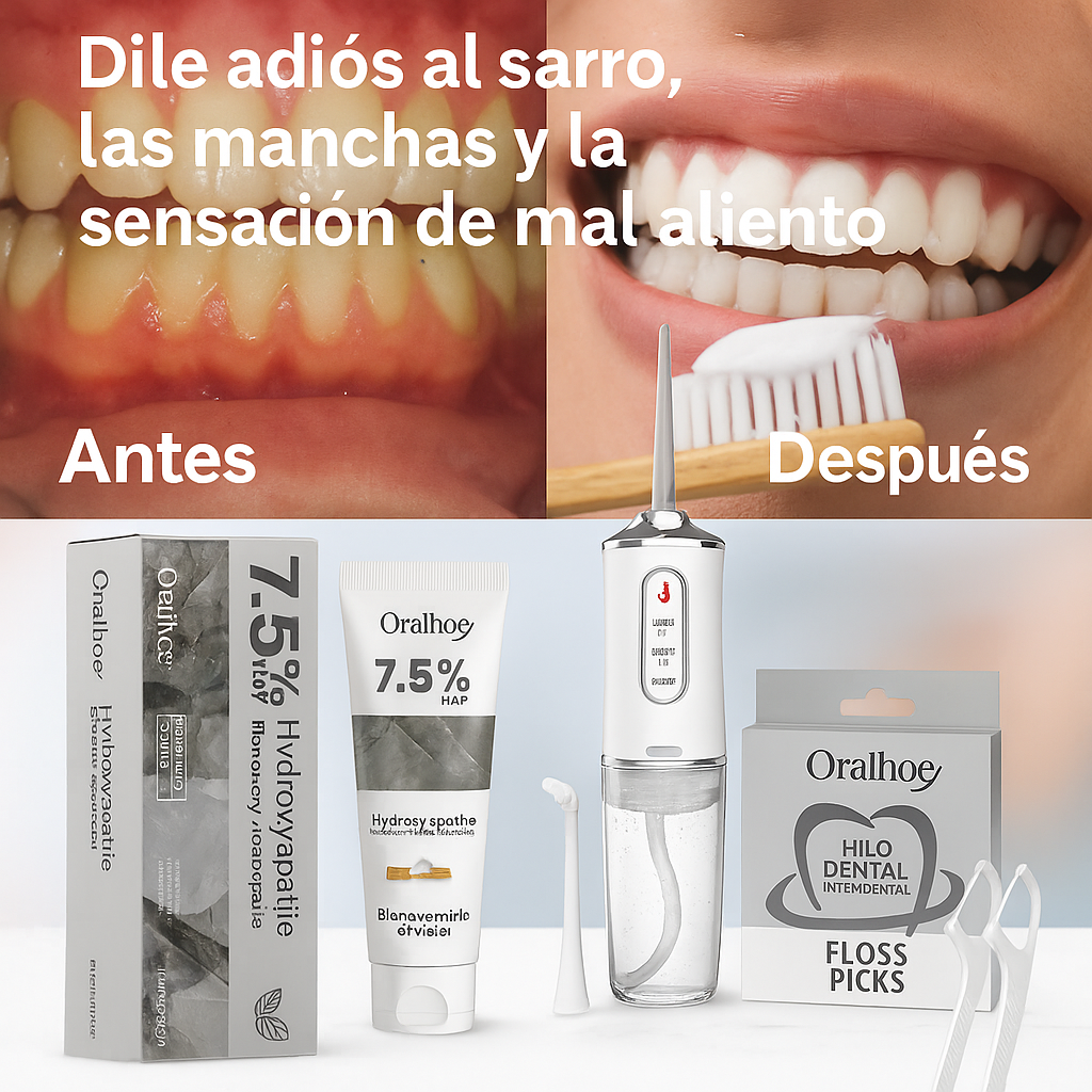 Oralhoe®: Kit de Limpieza completa con Hidroxiapatita + 🎁Seda dental🎁