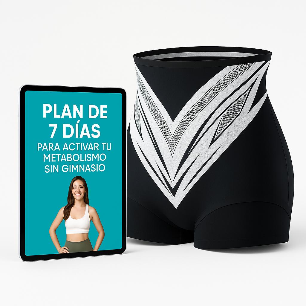 Pantalones cortos moldeadores de turmalina y fibra de titanio + Plan de 7 días para activar tu metabolismo sin gimnasio 🔥