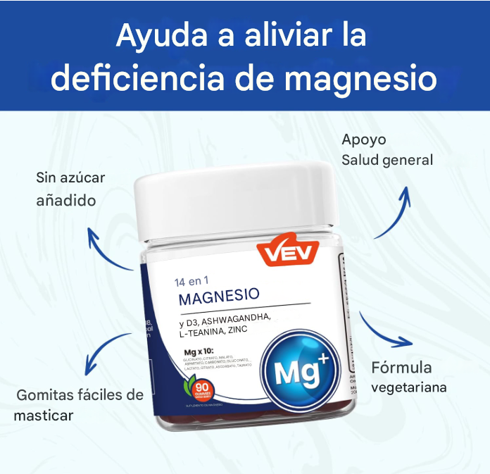 🧠 Magnesio 14 en 1™ – DEJA LA ANSIEDAD POR EL AZUCAR Y RECUPERA TU SUEÑO DESDE LA PRIMERA GOMITA 90 GOMITAS