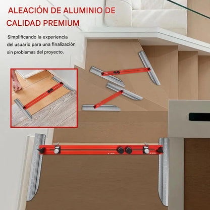 Escuadra Profesional con Transportador Multi Ángulos Para Escaleras.