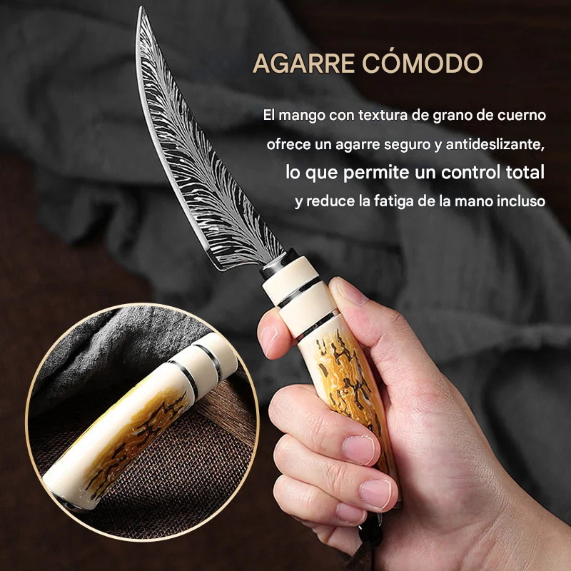 Juego de cuchillos para deshuesar con hoja curva afilada con caja de regalo