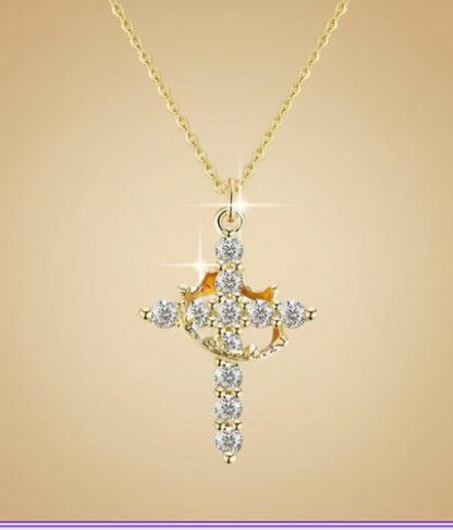 COLLAR DE CRUZ EN PLATA 925 CON CIRCONIA