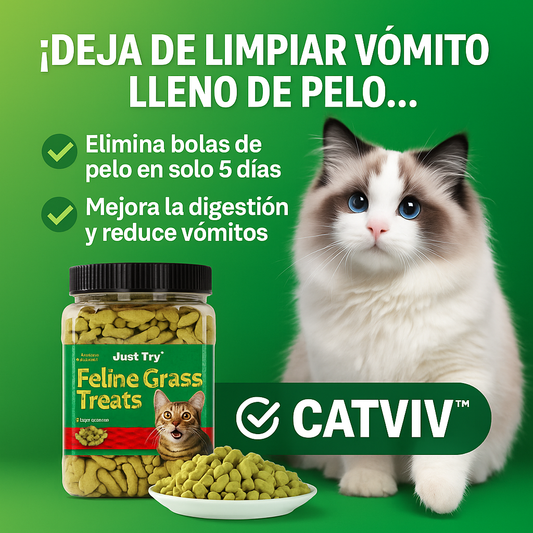 🐱 CATVIV – El snack que elimina las bolas de pelo de tu gato en solo 5 días y mejora su digestión
