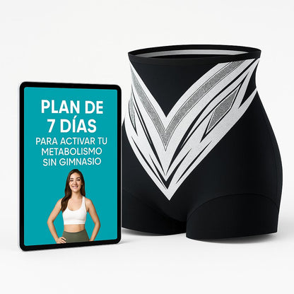 Pantalones cortos moldeadores de turmalina y fibra de titanio + Plan de 7 días para activar tu metabolismo sin gimnasio 🔥