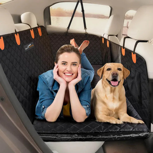 Protector de asiento de carro para perros con base dura